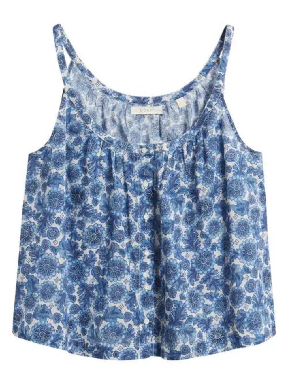 Doen Blue Floral Camisole Tank Top